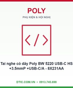 Tai nghe có dây Poly BW 5220 USB-C HS +3.5mmP +USB-C/A - 8X231AA