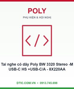 Tai nghe có dây Poly BW 3320 Stereo -M USB-C HS +USB-C/A - 8X220AA