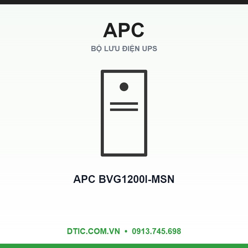 Bộ lưu điện UPS APC BVG1200I-MSN (Line interactive/ 1200VA/ 650W) Bộ lưu điện UPS APC BVG1200I-MSN (Line interactive/ 1200VA/ 650W)