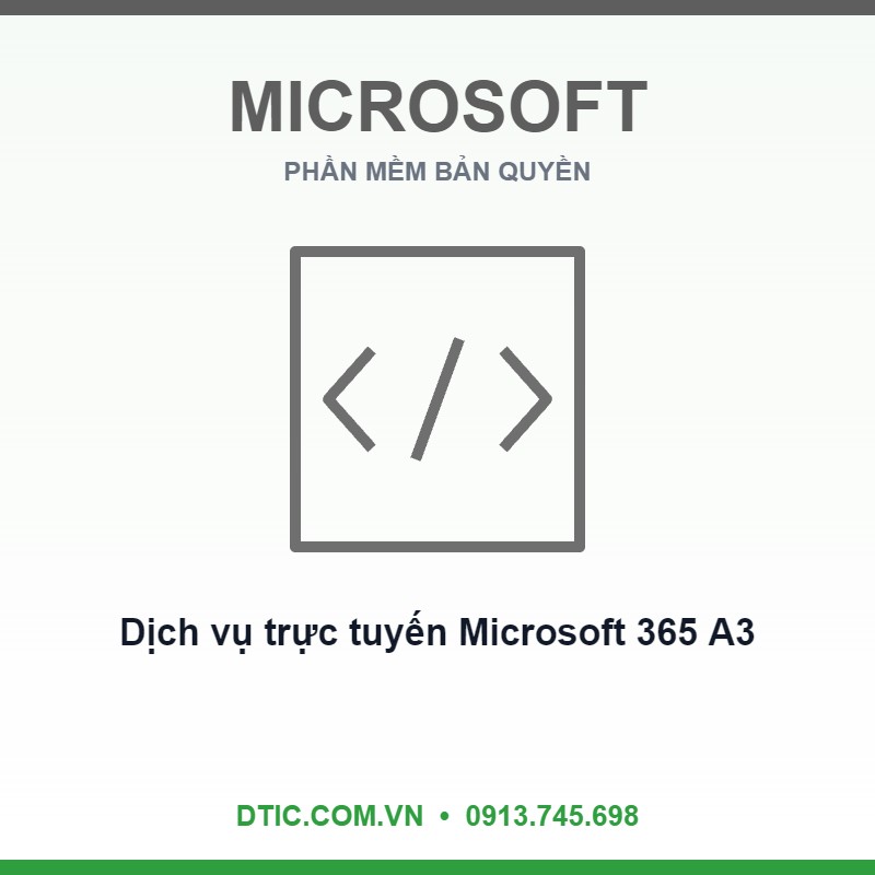 Dịch vụ trực tuyến Microsoft 365 A3 (Education Faculty Pricing) - Annual Dịch vụ trực tuyến Microsoft 365 A3 (Education Faculty Pricing) - Annual
