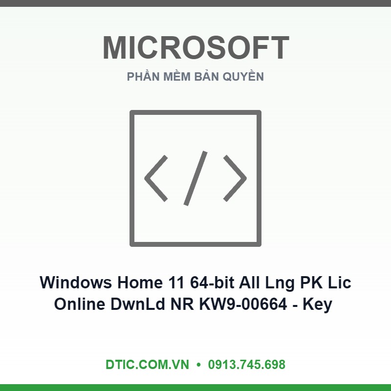 Phần mềm Windows Home 11 64-bit All Lng PK Lic Online DwnLd NR KW9-00664 - Key điện tử Phần mềm Windows Home 11 64-bit All Lng PK Lic Online DwnLd NR KW9-00664 - Key điện tử