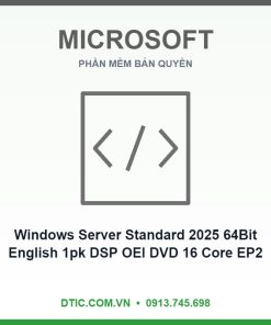 Phần mềm Windows Server Standard 2025 64Bit English 1pk DSP OEI DVD 16 Core EP2-25187