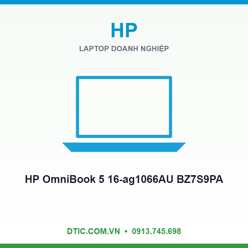 Laptop HP OmniBook 5 16-ag1066AU BZ7S9PA (AMD Ryzen AI 7 350 | AMD Radeon 860M | 16 inch WUXGA | Touch | 16 GB | 512 GB | Windows 11 Home | Office | Bạc)