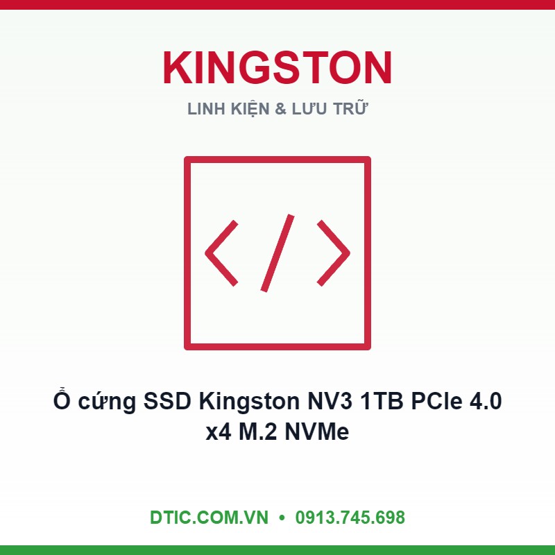 Ổ cứng SSD Kingston NV3 1TB PCIe 4.0 x4 M.2 NVMe (SNV3S/1000G)