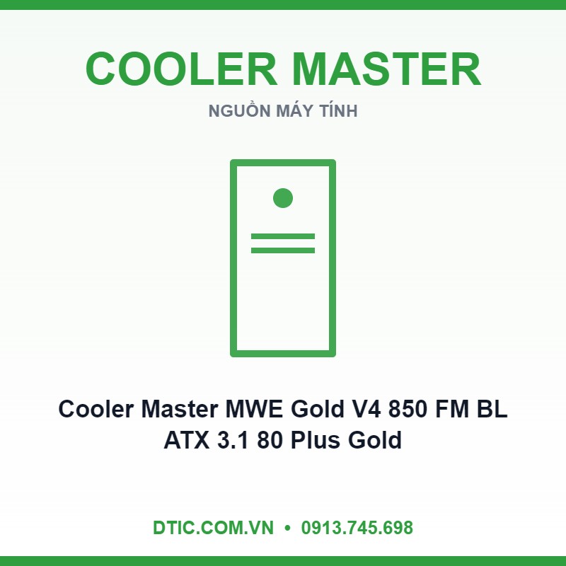Nguồn máy tính Cooler Master MWE Gold V4 850 FM BL ATX 3.1 80 Plus Gold (850W/ Full-Modular)