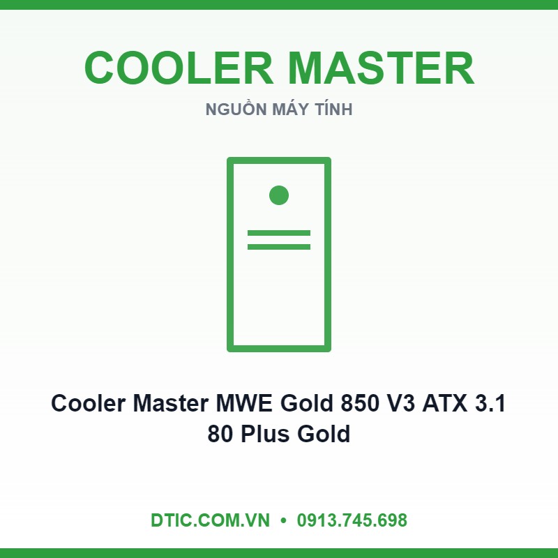 Nguồn máy tính Cooler Master MWE Gold 850 V3 ATX 3.1 80 Plus Gold (850W/ Full-Modular)