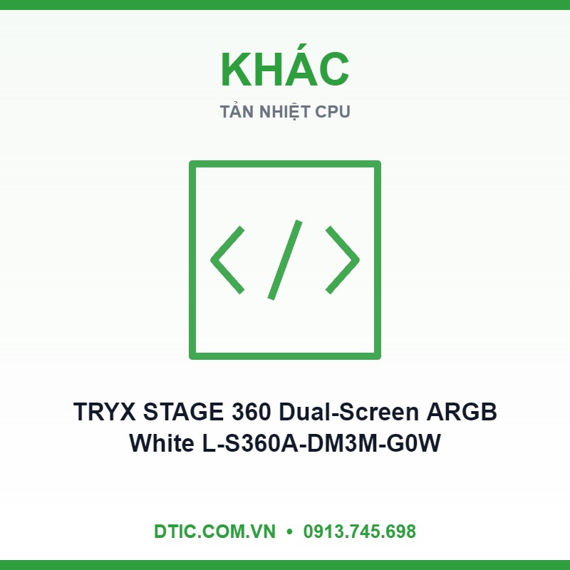 Tản nhiệt nước AIO TRYX STAGE 360 Dual-Screen ARGB White L-S360A-DM3M-G0W
