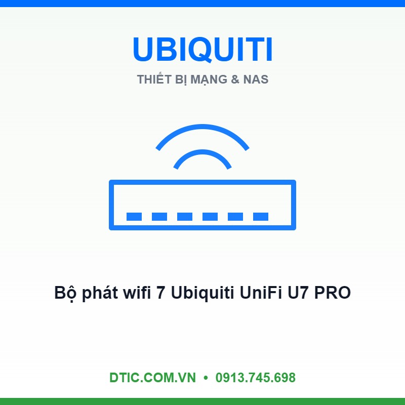 Bộ phát wifi 7 Ubiquiti UniFi U7 PRO (Chuẩn BE/ BE9335Mbps/ 6 Ăng-ten ngầm/ Wifi Mesh/ Dưới 300 User/ Gắn trần/tường) - Không kèm nguồn POE Bộ phát wifi 7 Ubiquiti UniFi U7 PRO (Chuẩn BE/ BE9335Mbps/ 6 Ăng-ten ngầm/ Wifi Mesh/ Dưới 300 User/ Gắn trần/tường) - Không kèm nguồn POE